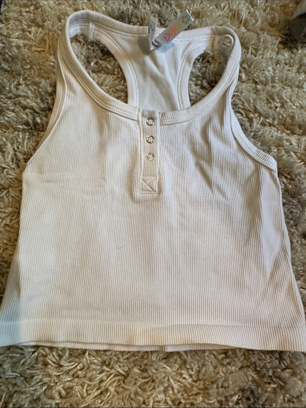 Kids Malibu Sugar Ribbed Tank Top - White